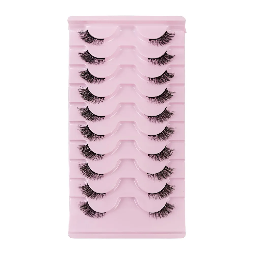 Half Lashes Cat Eye Fox Style – Demon Girl Volume False Eyelashes, Natural Lengthening Winged Out Strip Lashes for Dramatic Foxy Look